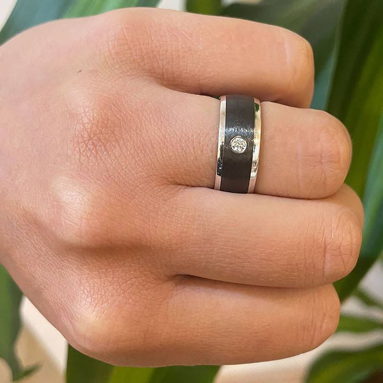Diamond and carbon fibre ring 591B02