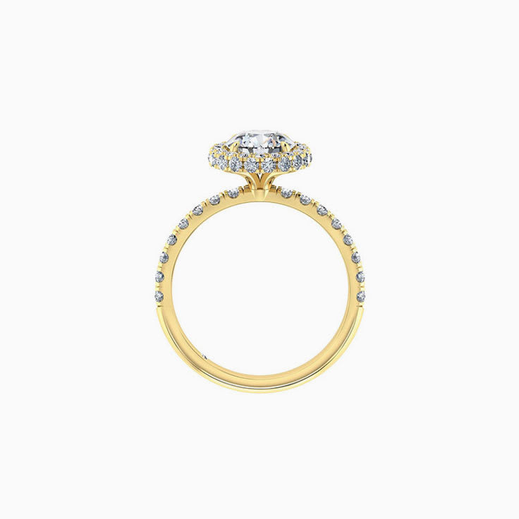 Round Brilliant Cut Diamond Engagement Ring With a 3DHalo