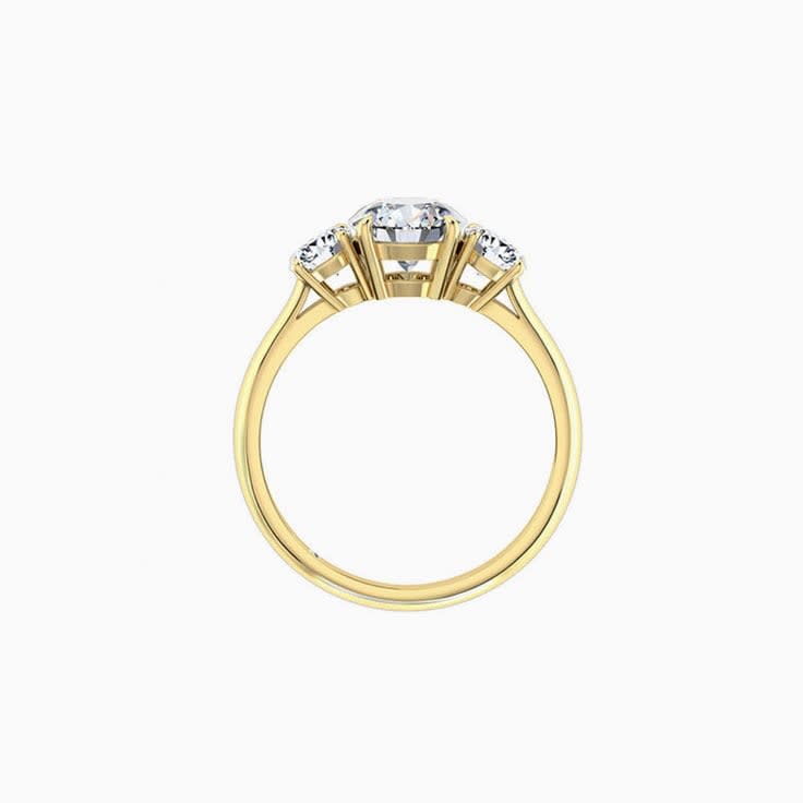 Round Brilliant Cut In Three Stone Engagement Ring