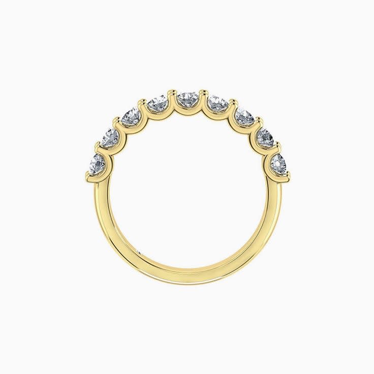 Round diamond u setting wedding ring