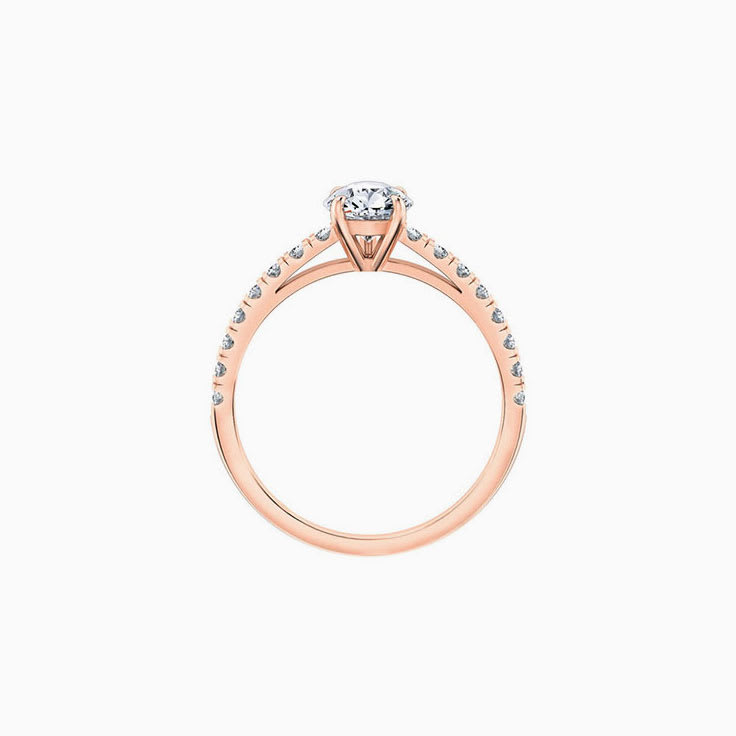 Pear cut diamond engagement ring set on a diamond band
