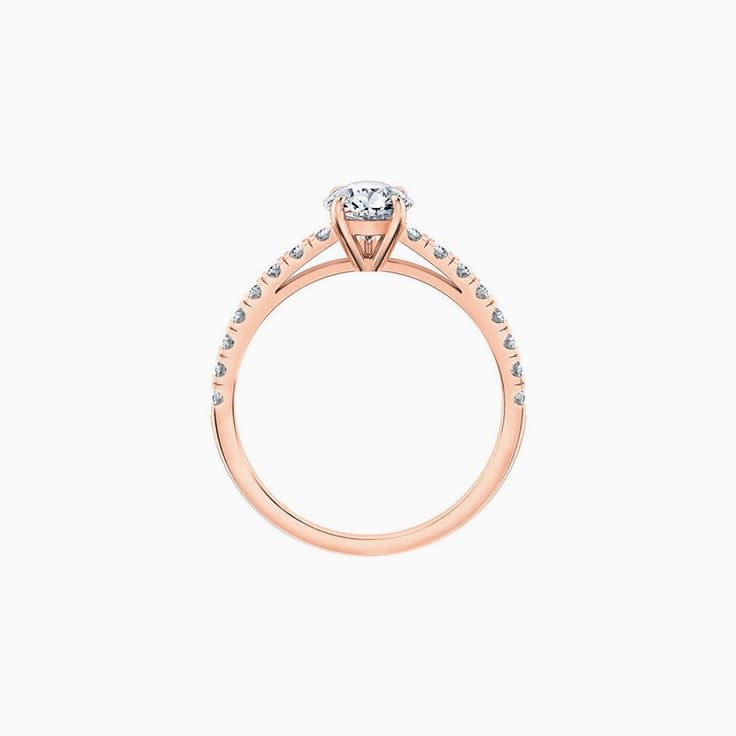 Pear cut diamond engagement ring set on a diamond band