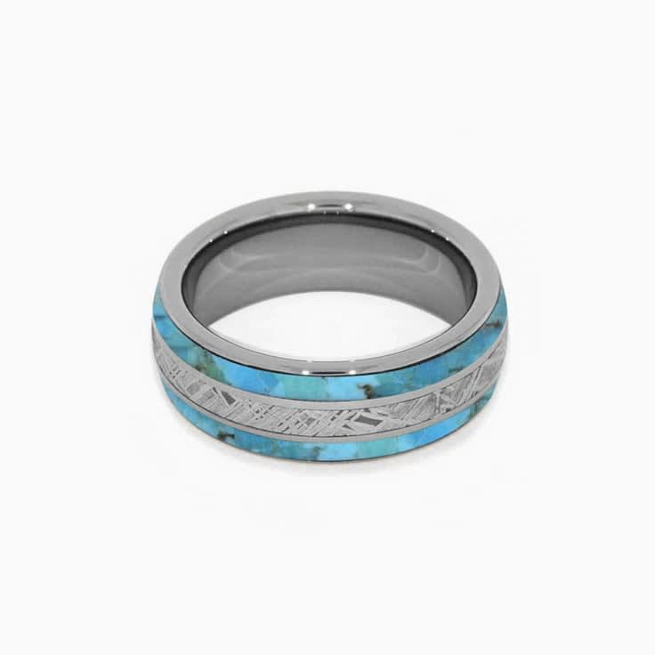 Meteorite With Turquoise And Titanium