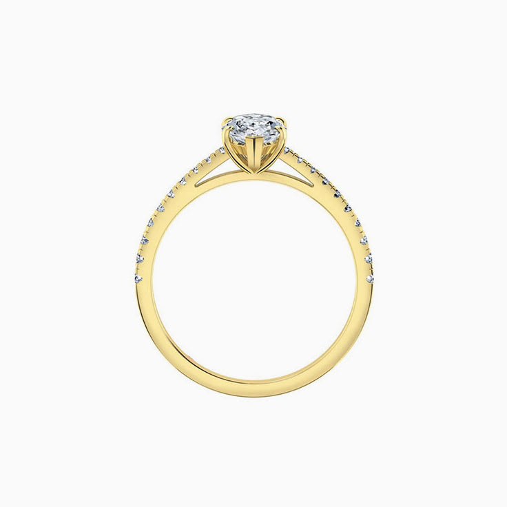 Marquise Cut Engagement Ring on a Diamond Band