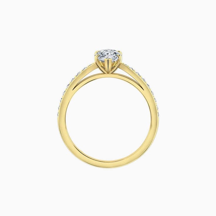 Marquise Cut Diamond Engagement Ring With pave Diamond Band