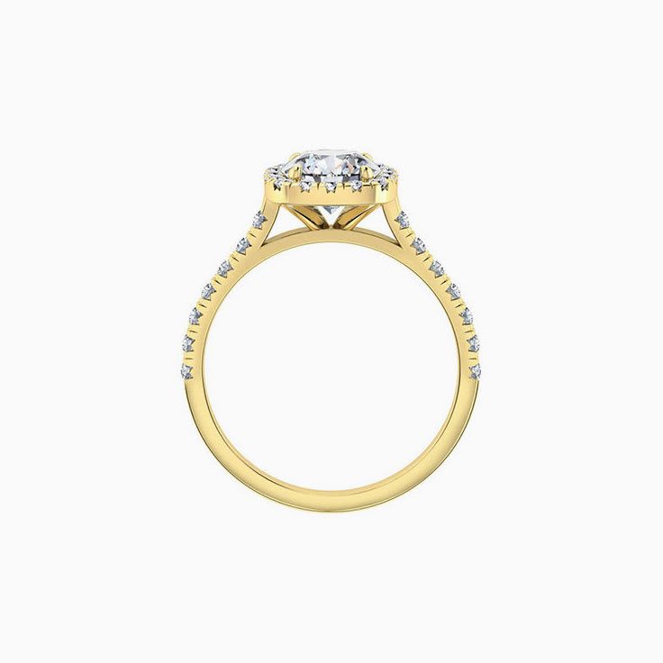 Round Diamond with a cushion halo ring