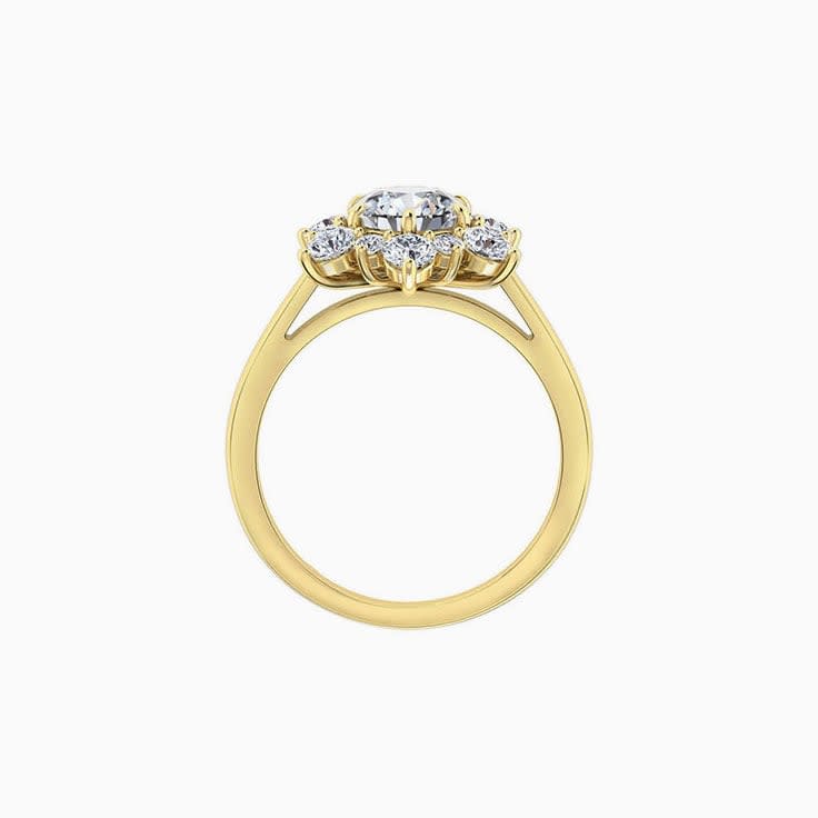 Round Brilliant Cut Engagement Ring With a Floral diamond Halo