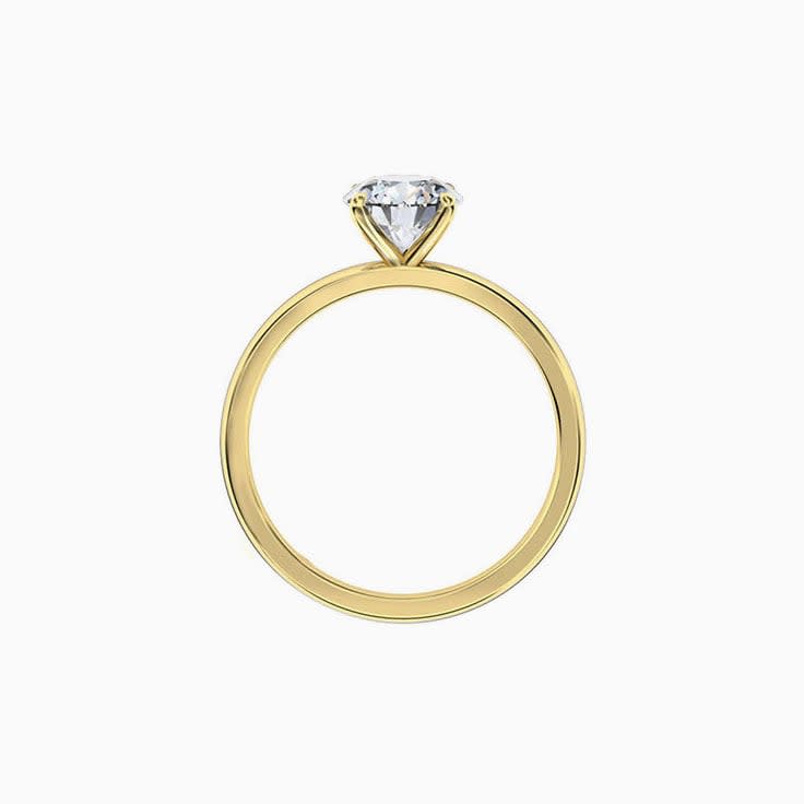 Round Brilliant Cut on a plain band Engagement Ring