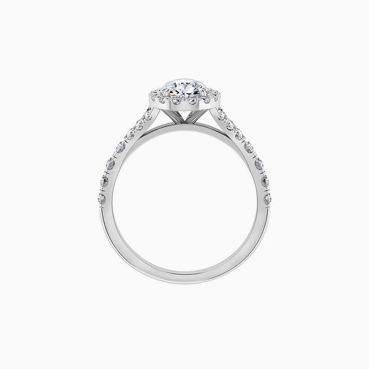 Pear Cut Diamond With Halo And Spilt Diamond Band