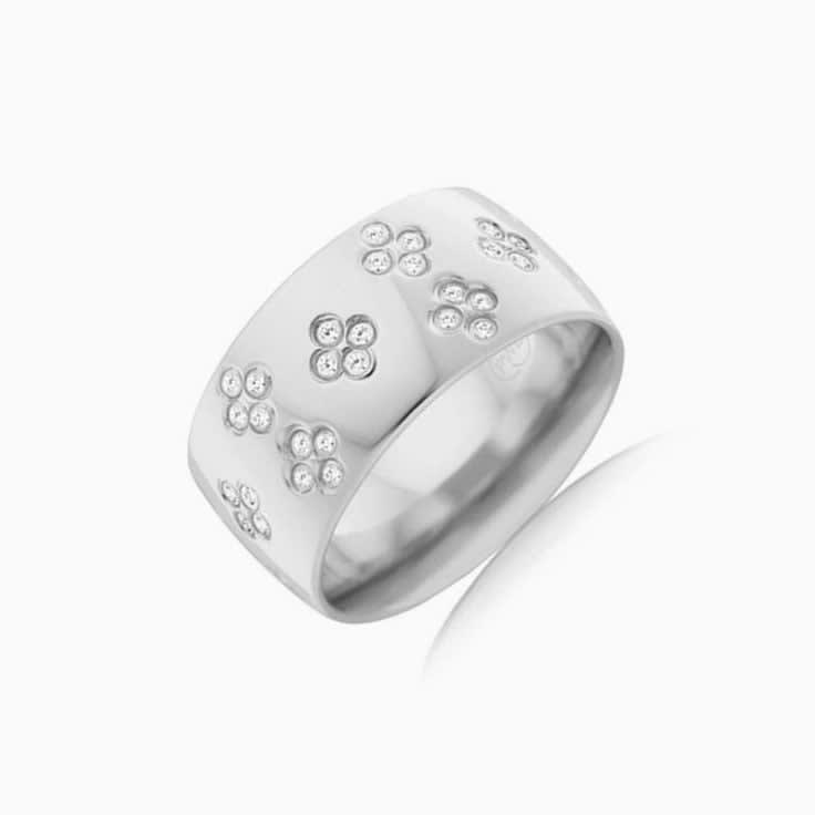 Floral pattern diamond ring B3423