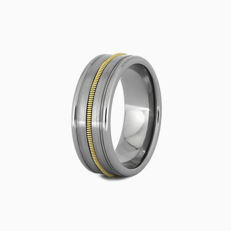 Guitar string wedding band
