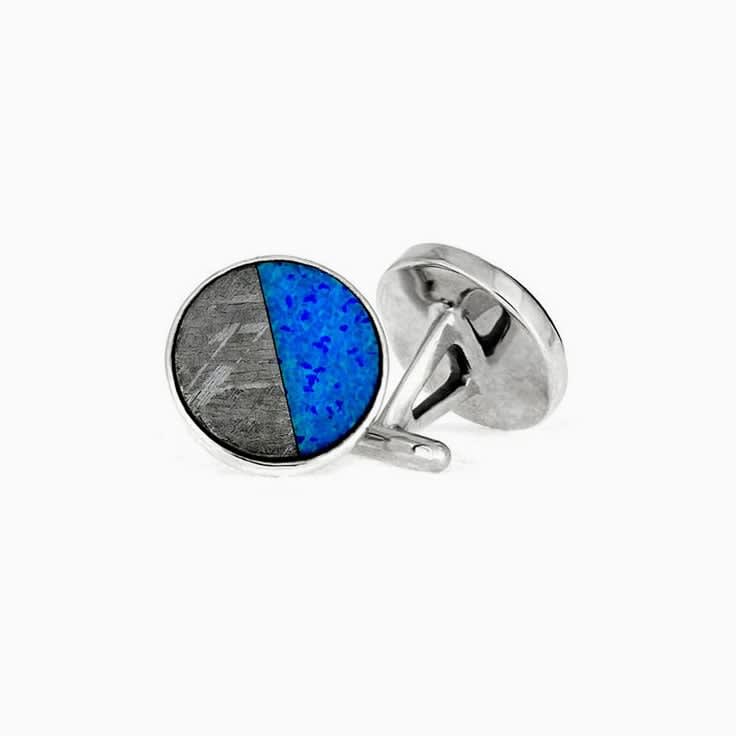 Opal and meteorite cufflinks