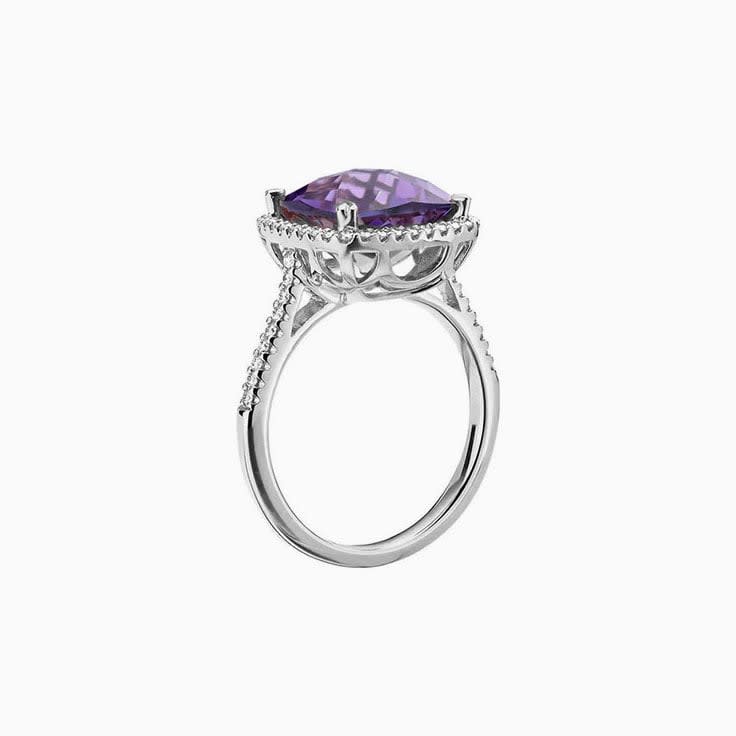 Amethyst Diamond ring