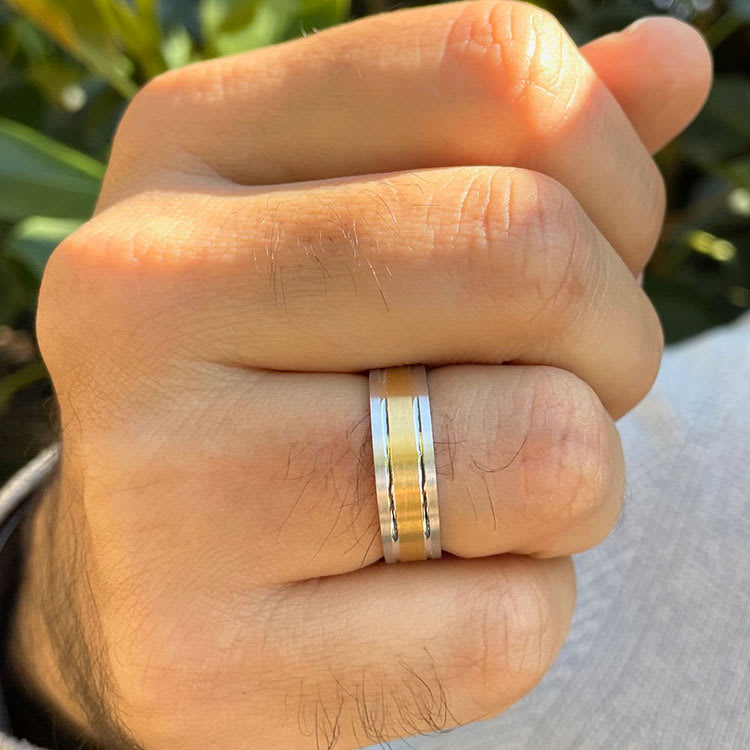 Grooved wedding ring 4068