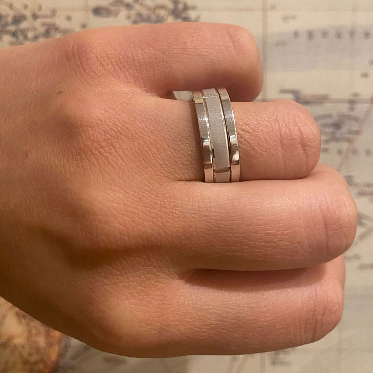 Grooved Mens ring 5024
