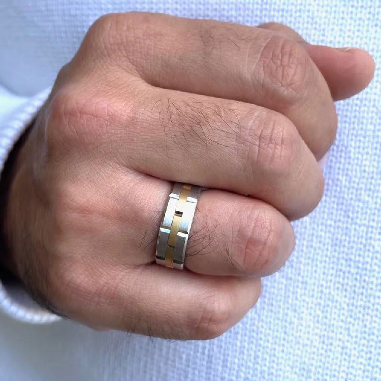 mens wedding ring 5050