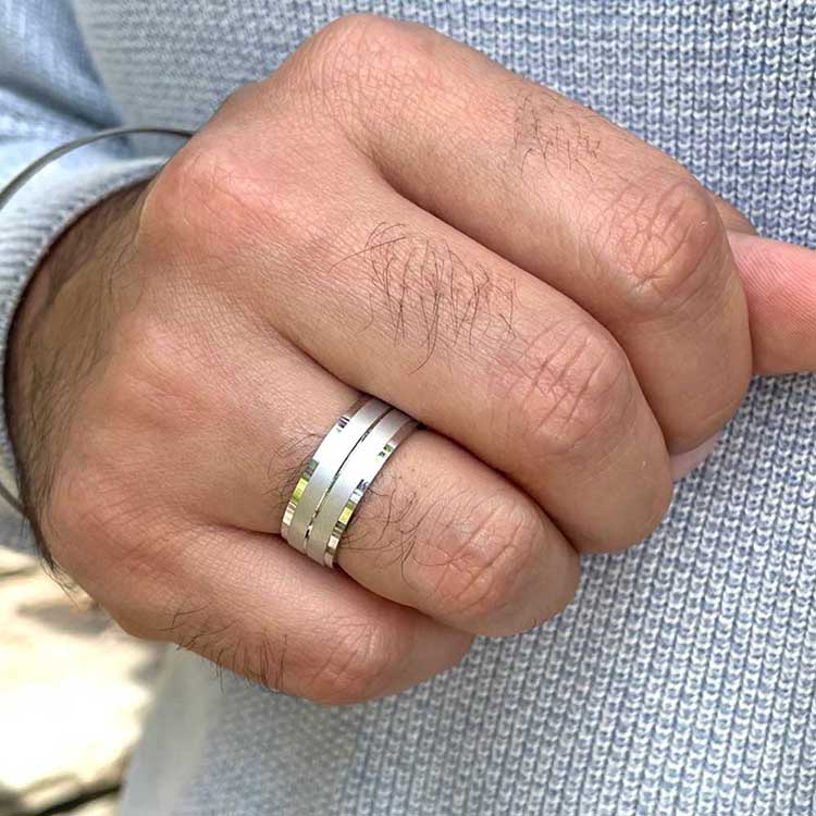 Grooved wedding ring 3052
