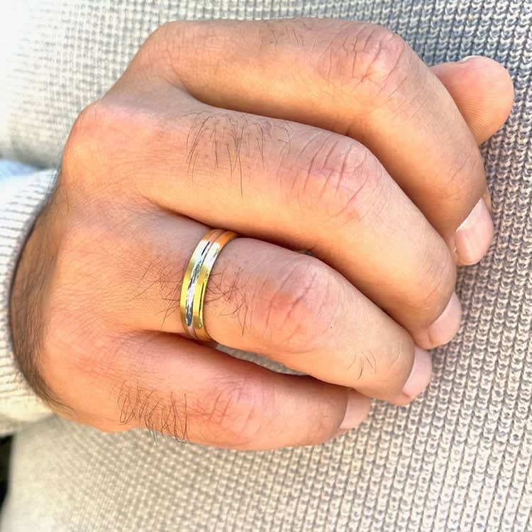 grooved mens ring 3028