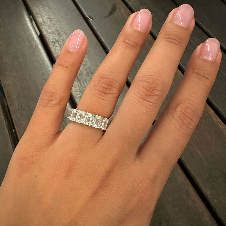 Emerald eternity ring Lab grown Diamond