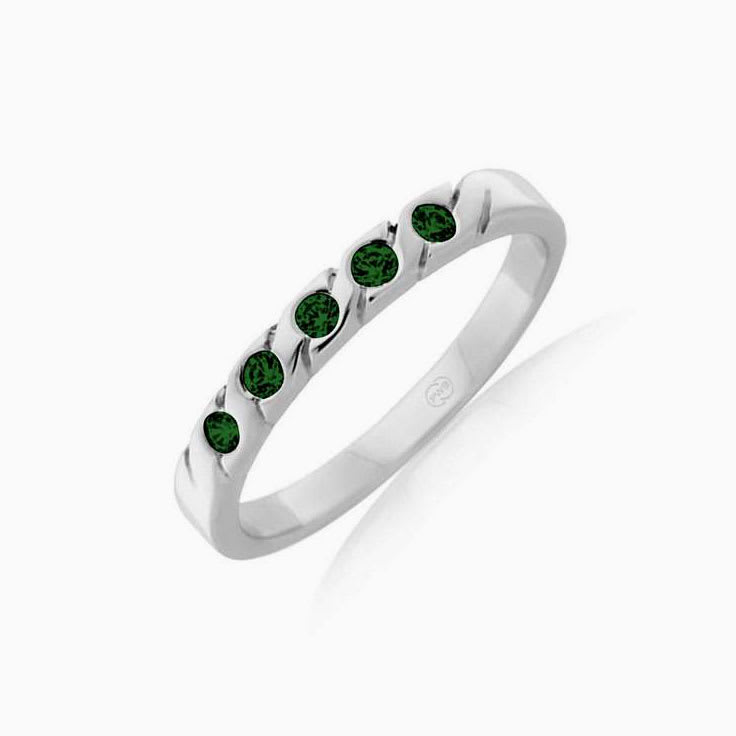 Drop set Emerald ring