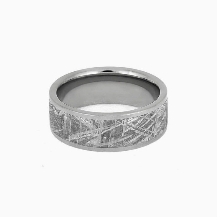 Mens Tungsten Meteorite Wedding Band