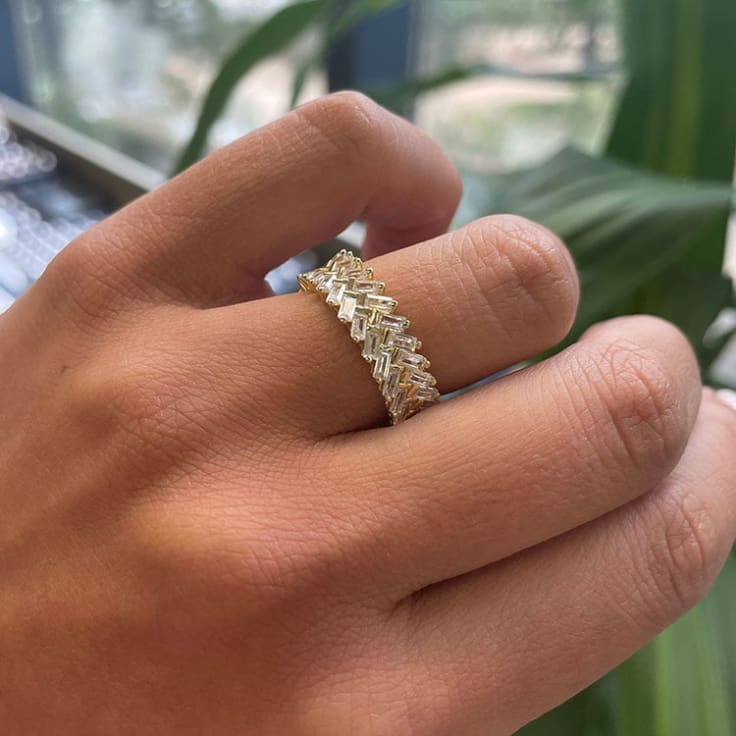 Double baguette eternity ring