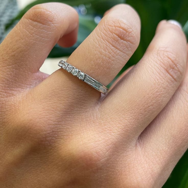 Half Round and baguette ring