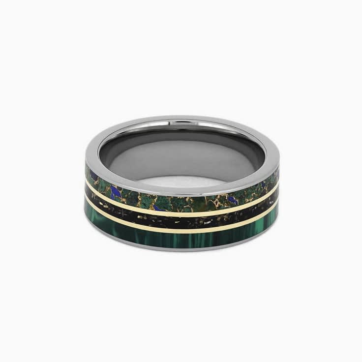 Turquoise With Stardust And Malachite Band