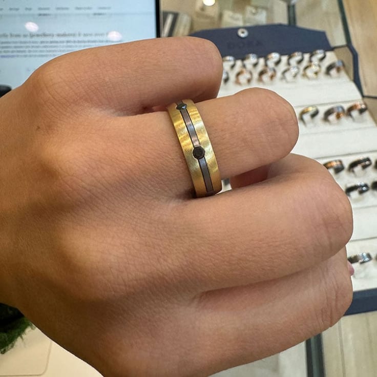 Tantalum Gold Black Diamond 783B00