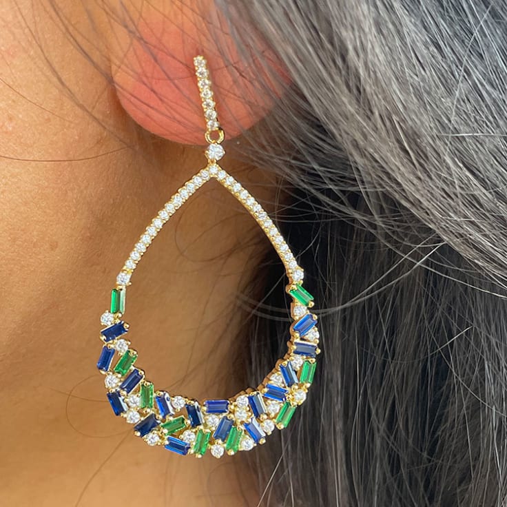 Drop Set Lab Grown Gemstone Earrings