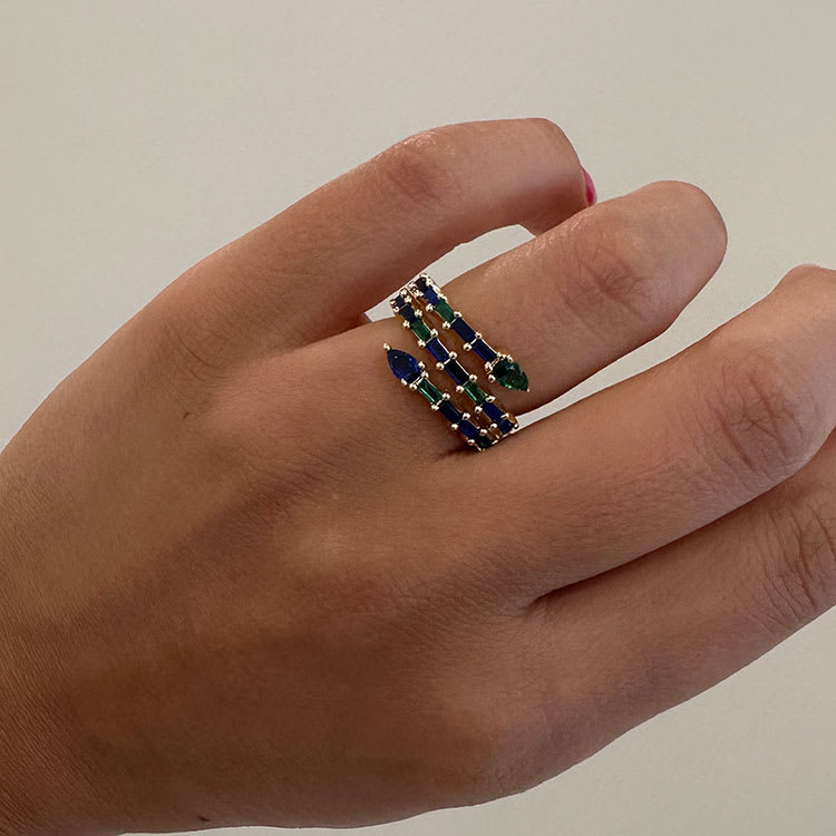 Wrap around tourmaline ring