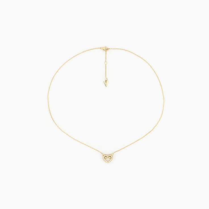 Diamonds in Gold Heart Necklace