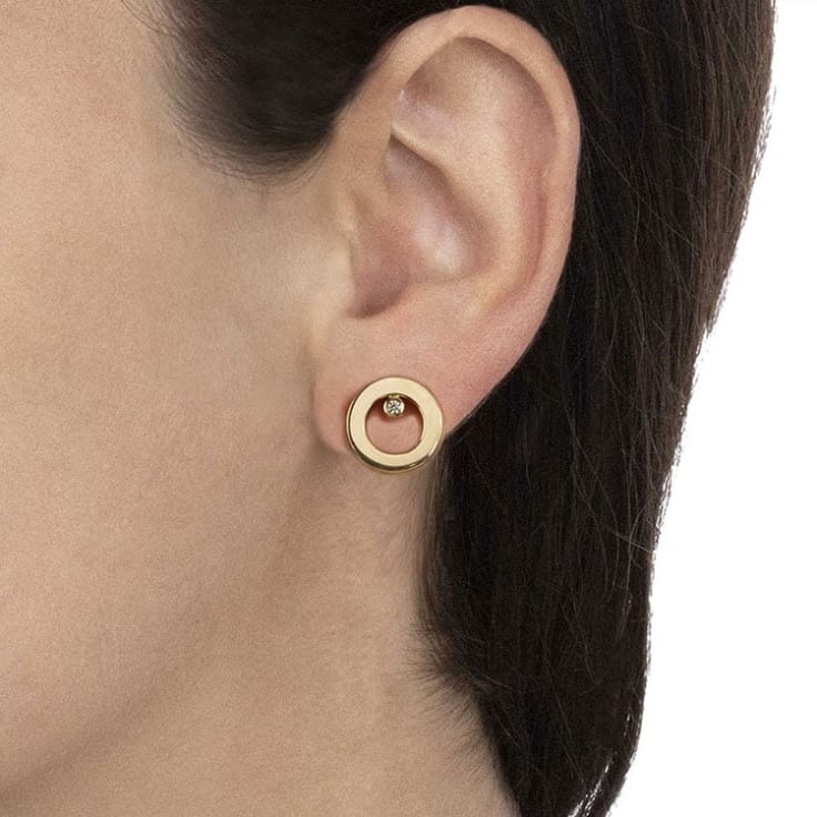 Circle Gold and Diamond Studs