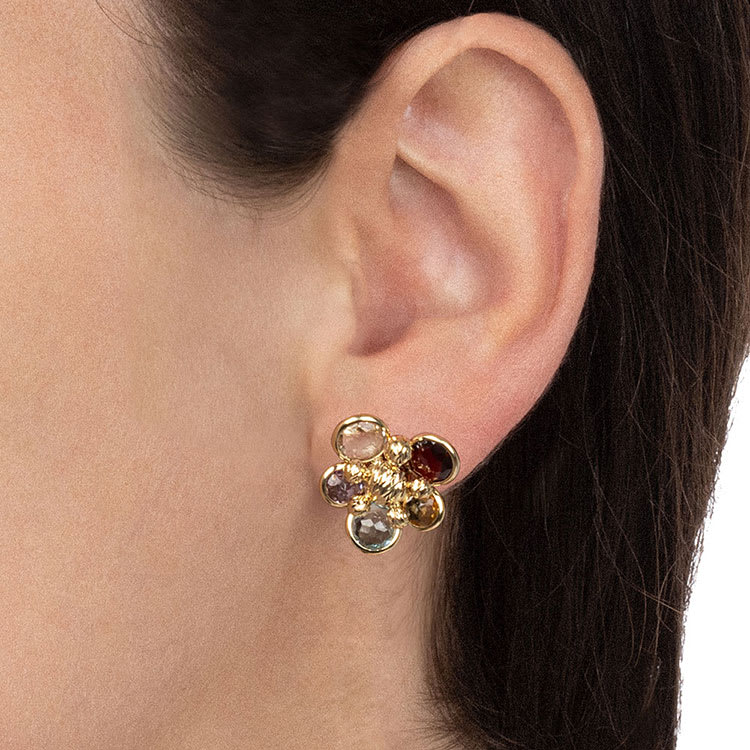Floral Gemstone Earrings