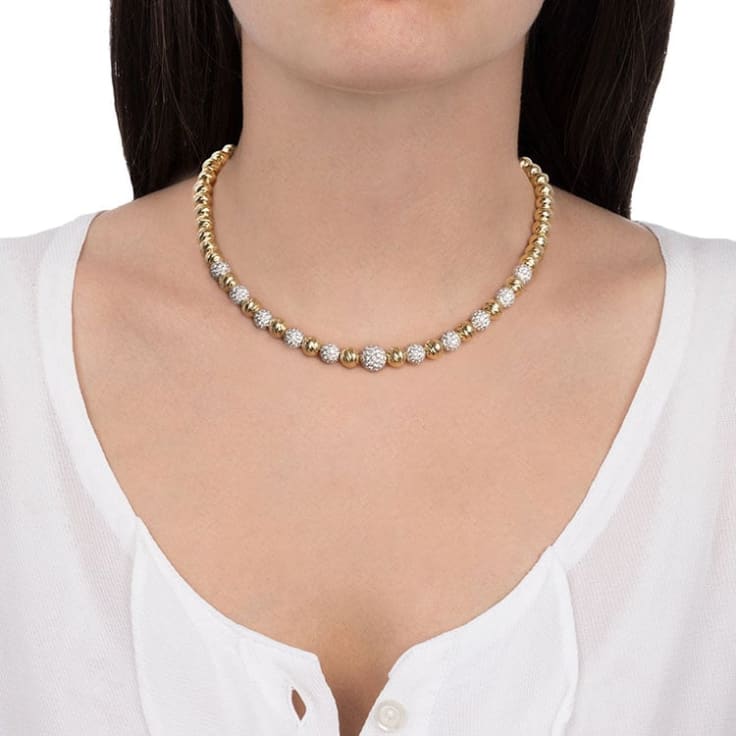 Diamond And Gold Graduated Sphere Necklace