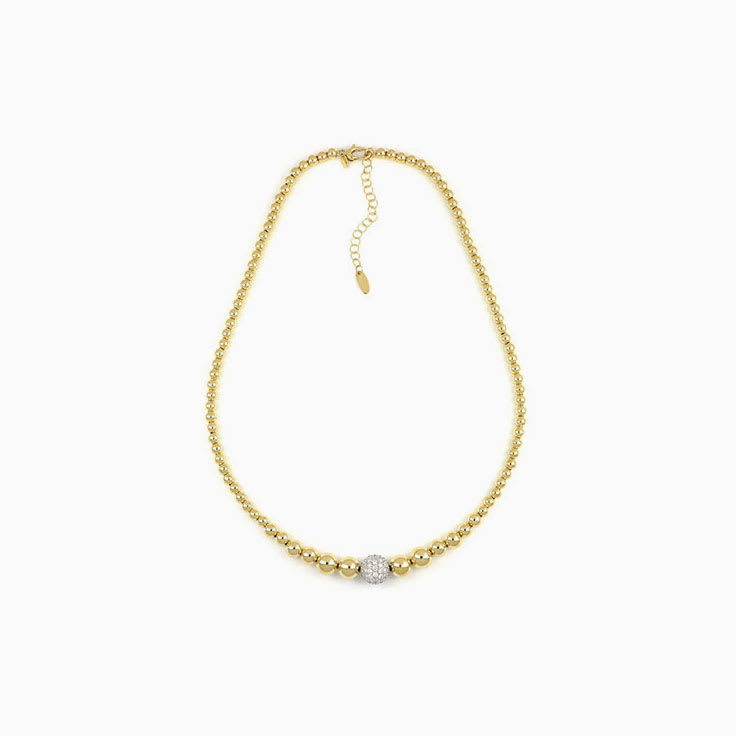 Diamond And Gold Sphere Necklace