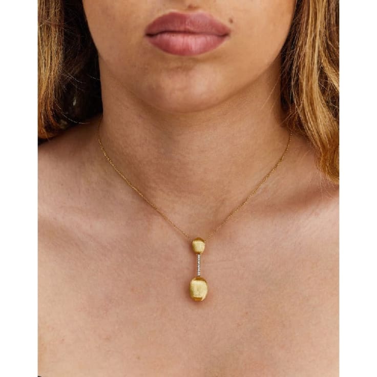 Diamond Dumbbell Pendant Necklace